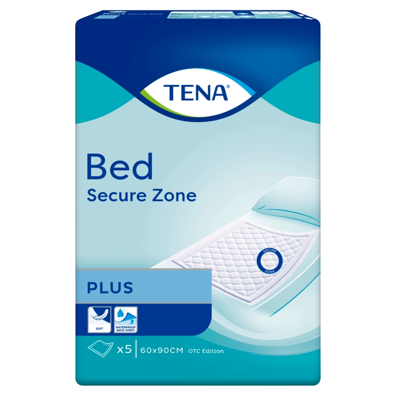 TENA BED Plus, podkłady chłonne na łóżko, 60 x 90 cm, 5 szt.