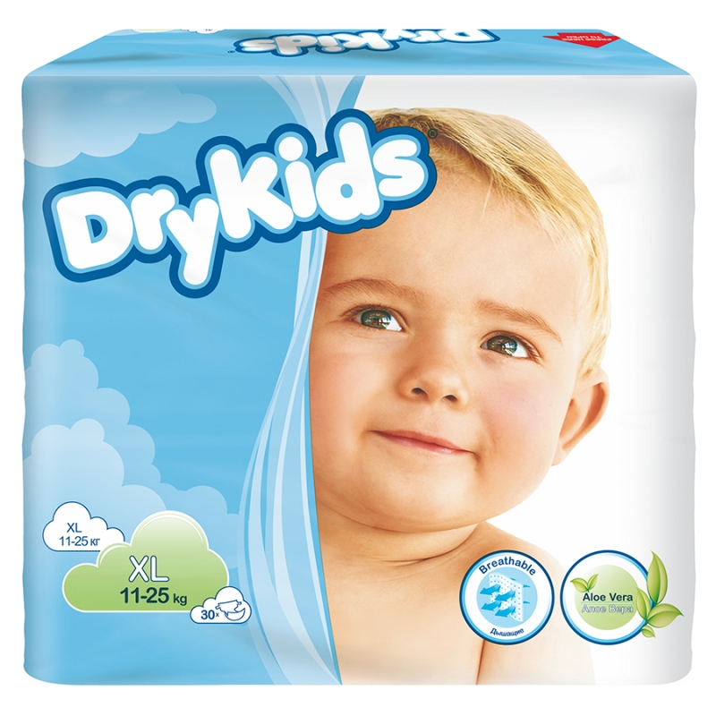Dry Kids pieluchomajtki, rozmiar XL (11-25 kg), 30 szt.