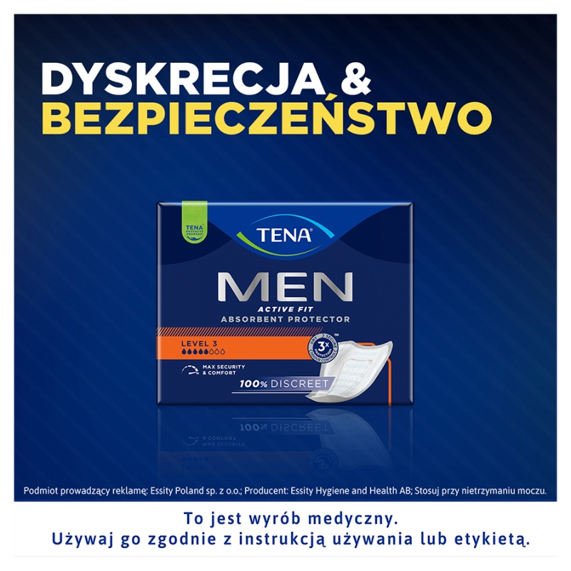 TENA Men Active Fit Level 3, wkłady anatomiczne, 20 szt.