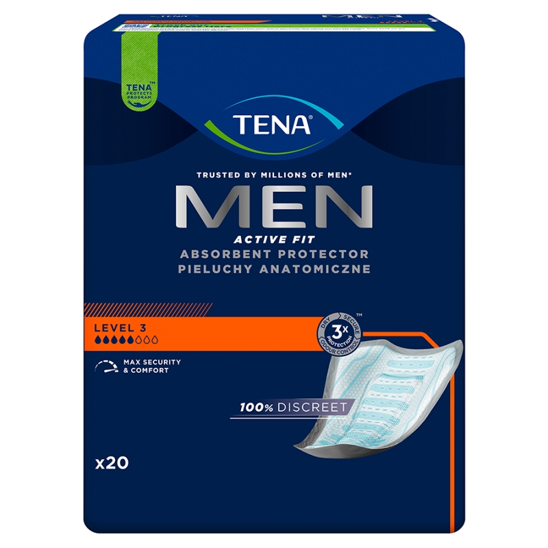TENA Men Active Fit Level 3 wkłady anatomiczne, 20 szt.