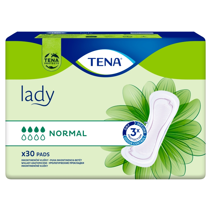 Tena Lady Normal wkładki anatomiczne na nietrzymanie moczu, 30 szt.