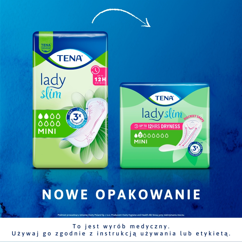 Tena Lady Slim Mini , wkładki anatomiczne na nietrzymanie moczu, 20 szt.