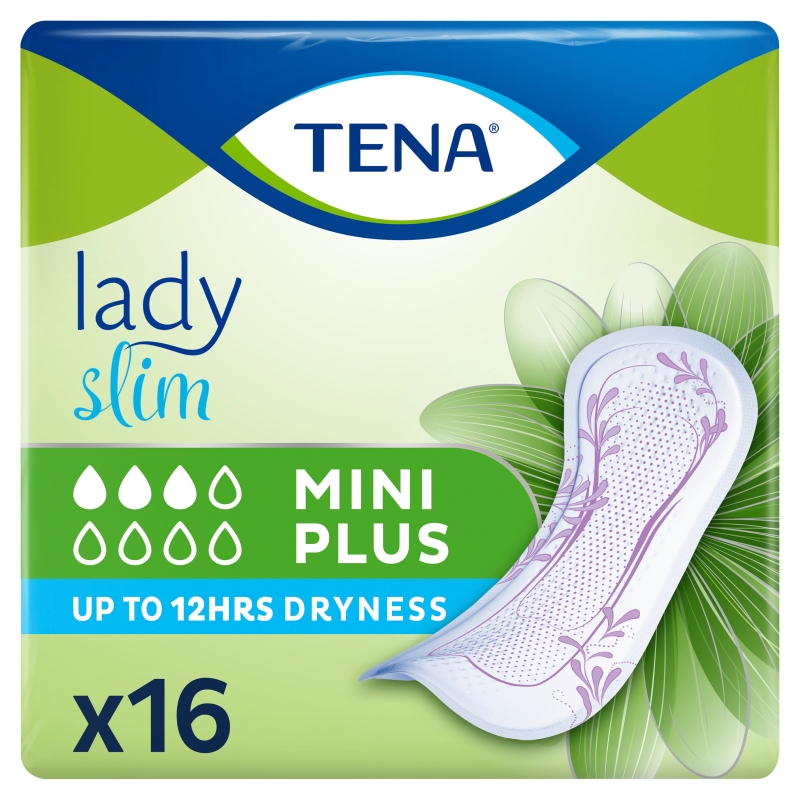 Tena Lady Slim Mini Plus , wkładki anatomiczne na nietrzymanie moczu, 16 szt.