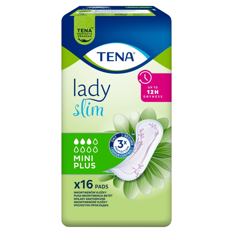 Tena Lady Slim Mini Plus wkładki anatomiczne na nietrzymanie moczu, 16 szt.