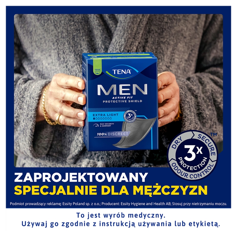 Tena Men Active Fit Extra Light, wkładki anatomiczne dla mężczyzn, 14 szt.