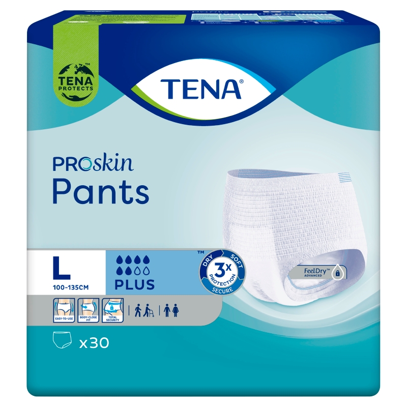 Tena Pants Proskin Plus, majtki chłonne, rozmiar L, 30 szt.