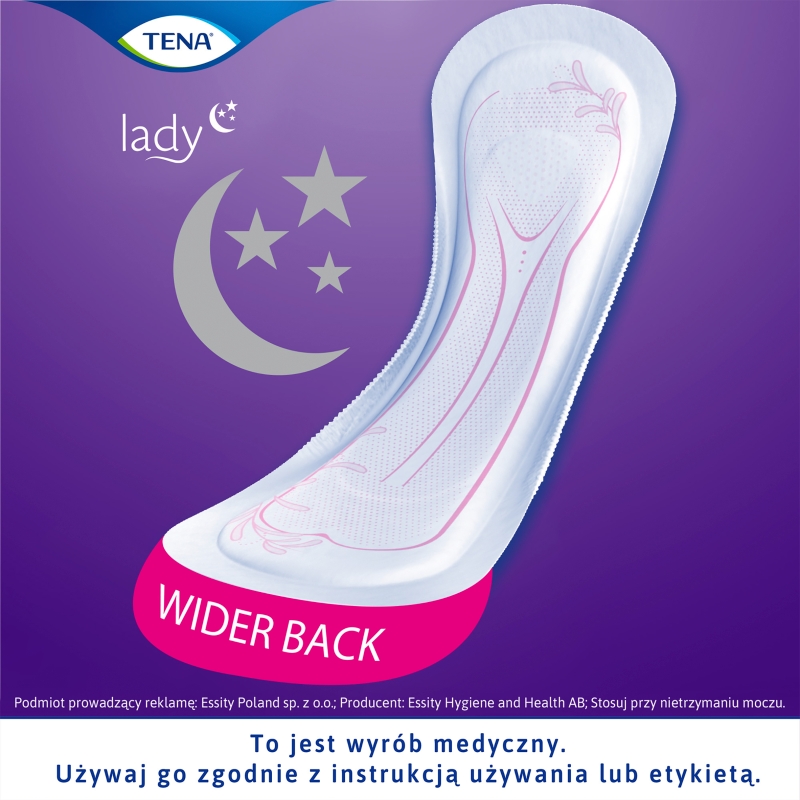 Tena Lady Normal Night , wkładki anatomiczne na noc, 10 szt.