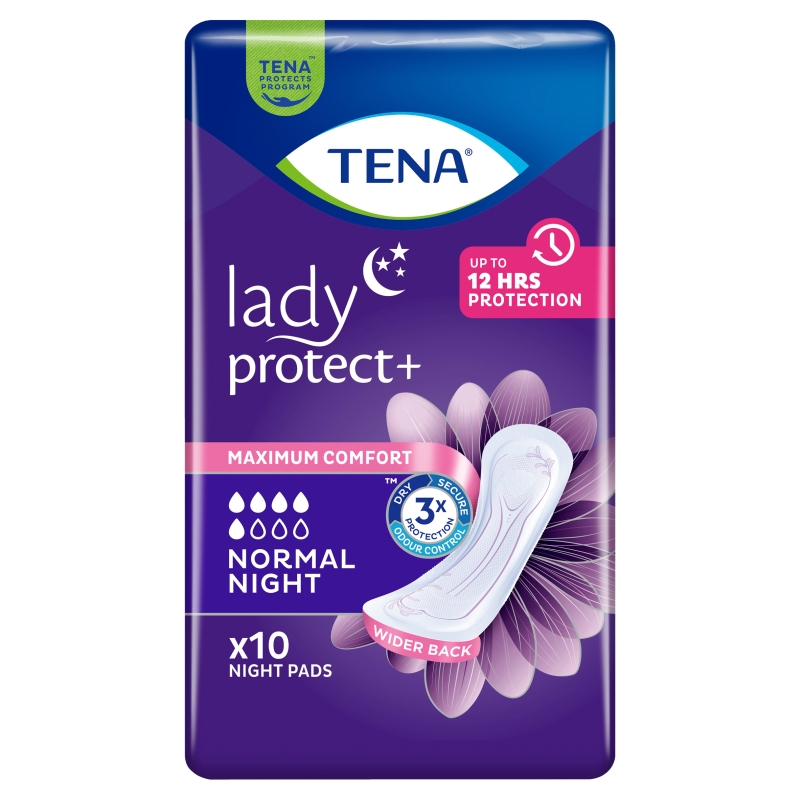 Tena Lady Normal Night , wkładki anatomiczne na noc, 10 szt.