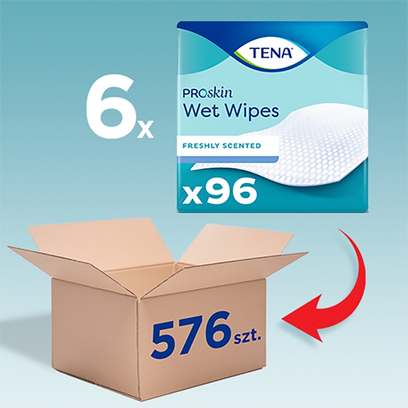 Tena Wet Wipes, chusteczki nawilżające, 2 x 48 szt.