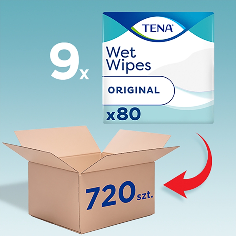 TENA Wet Wipes Original , chusteczki nawilżające, 80 szt.