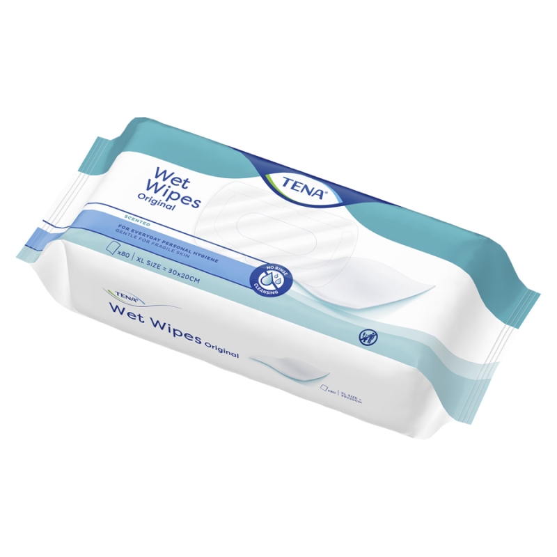 TENA Wet Wipes Original , chusteczki nawilżające, 80 szt.