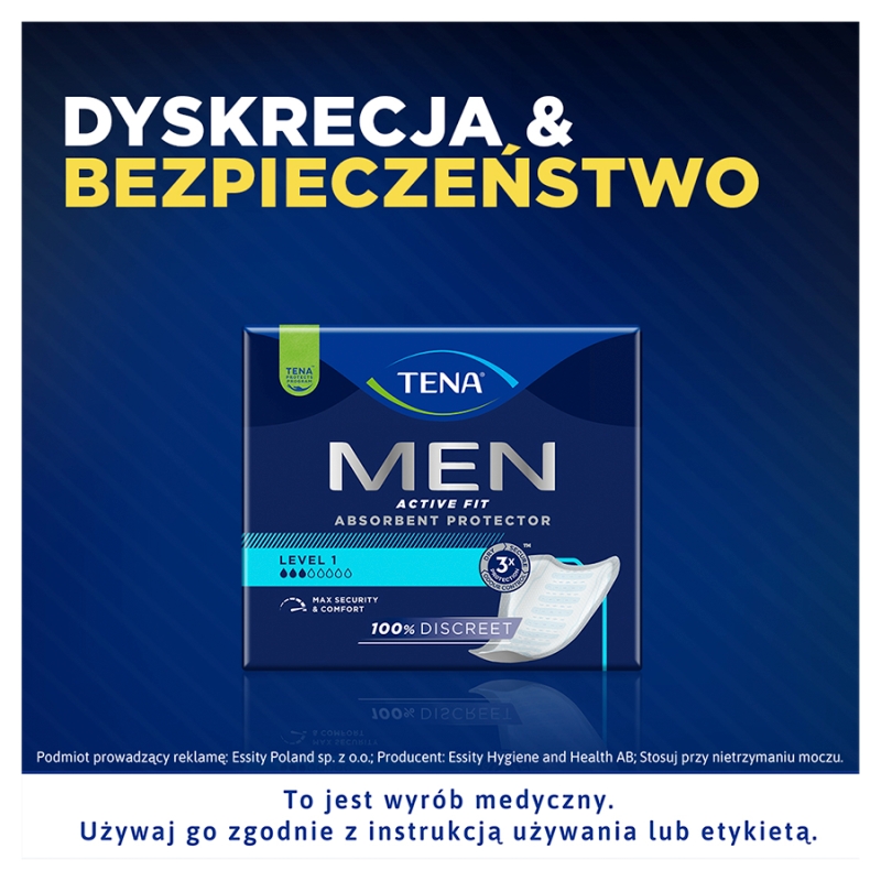 Tena Men Active Fit, wkładki anatomiczne, level 1, 20 szt