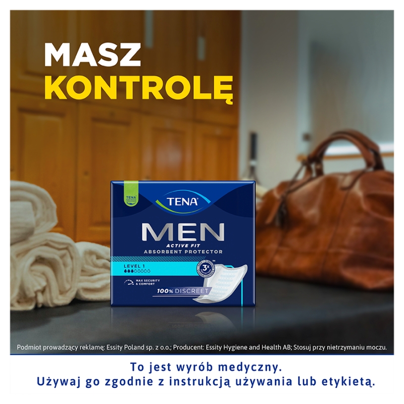 Tena Men Active Fit, wkładki anatomiczne, level 1, 20 szt