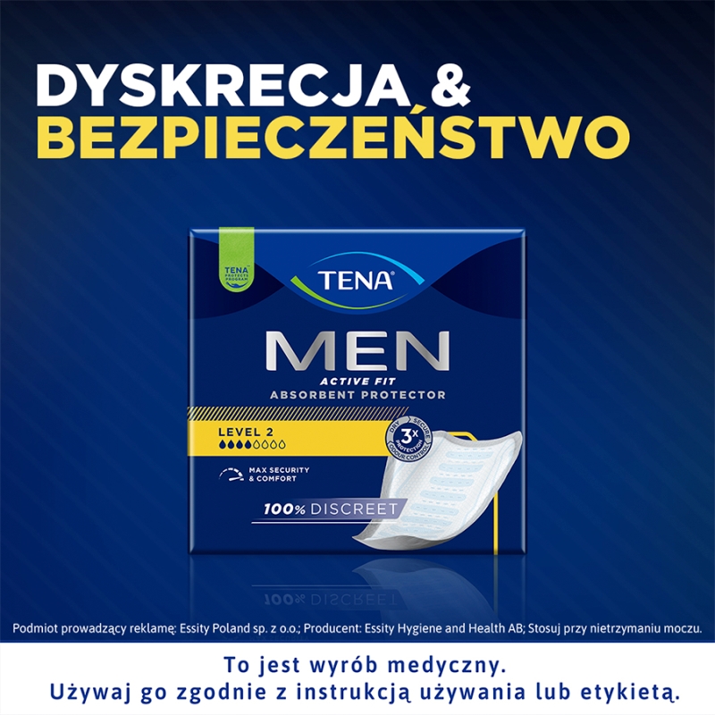 Tena Men Active Fit, wkładki anatomiczne level 2, 20 szt.