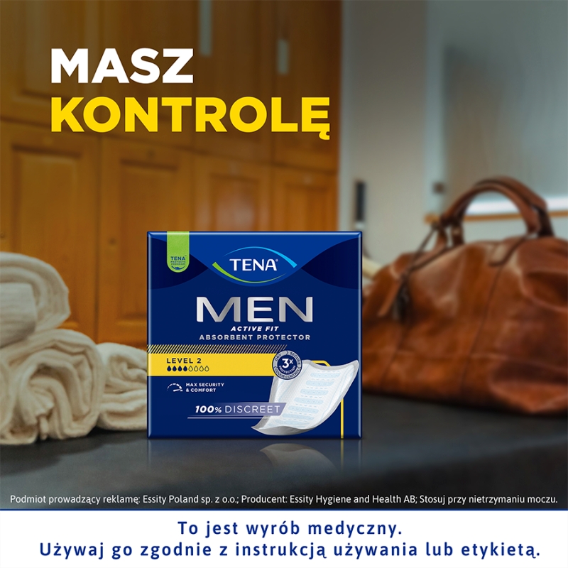 Tena Men Active Fit, wkładki anatomiczne level 2, 20 szt.