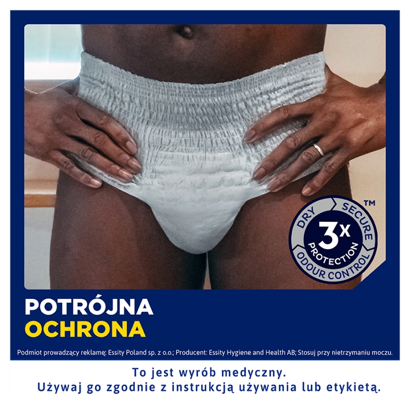 TENA Men Pants, majtki chłonne Normal Grey S/M, 9 szt.