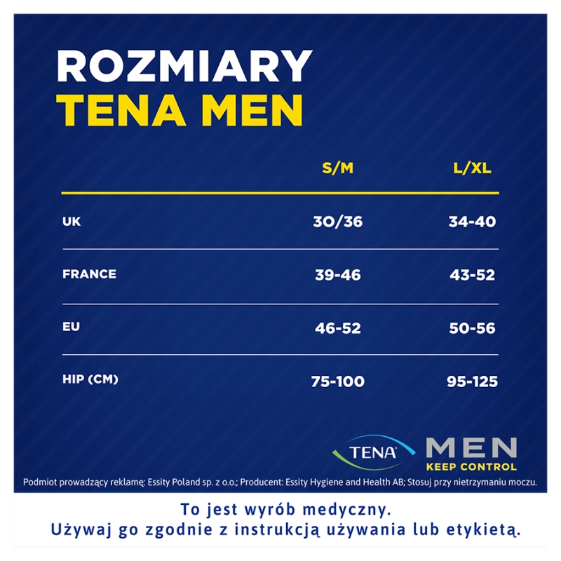 TENA Men Pants, majtki chłonne Normal Grey S/M, 9 szt.
