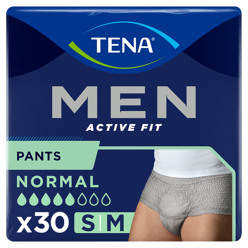TENA Men Pants , majtki chłonne Normal Grey  S/M,  30 szt.