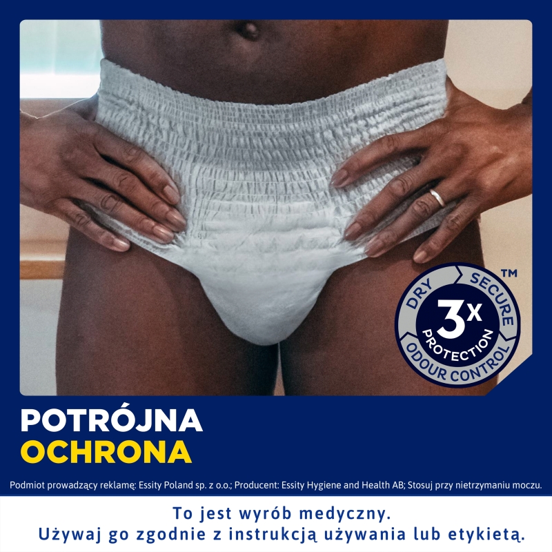 TENA MEN Active Fit Pants, majtki chłonne Normal Grey L/XL, 8 szt.