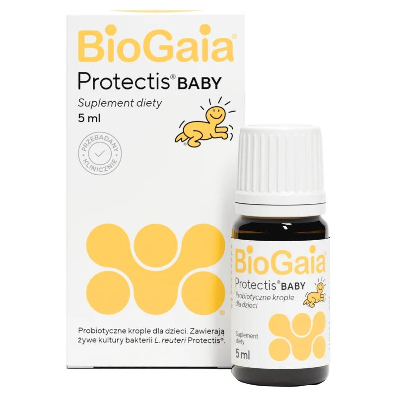 BioGaia Protectis Baby, krople doustne zawierające żywe kultury bakterii, butelka 5 ml.