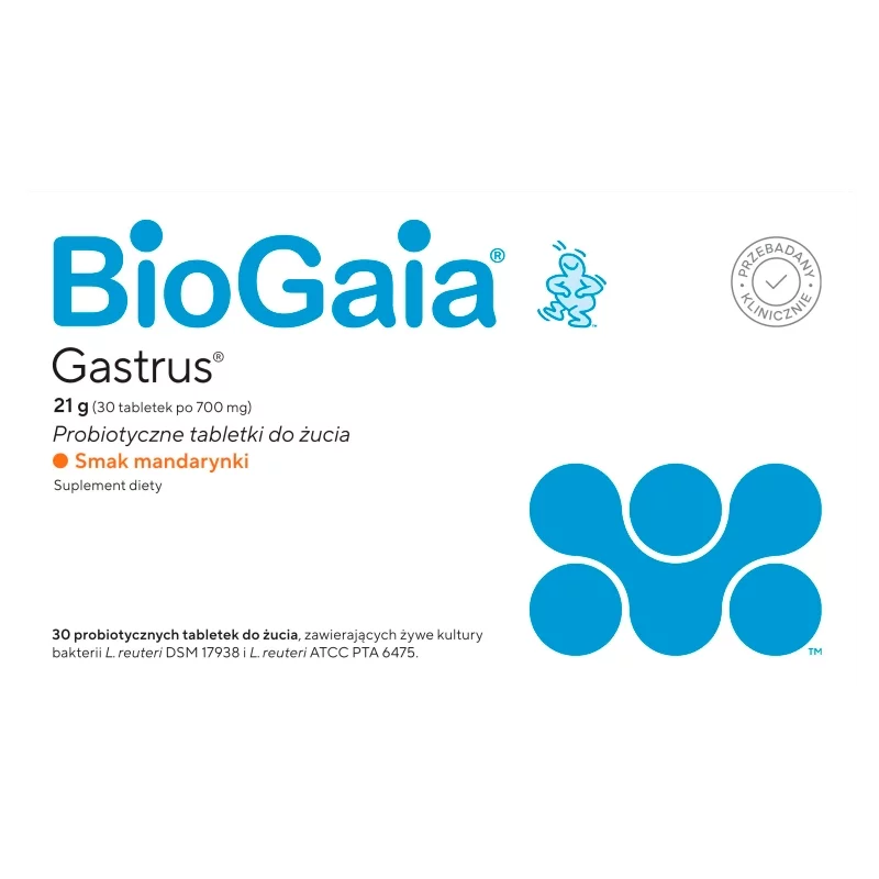 BioGaia Gastrus, kapsułki o smaku mandarynki, 30 szt.