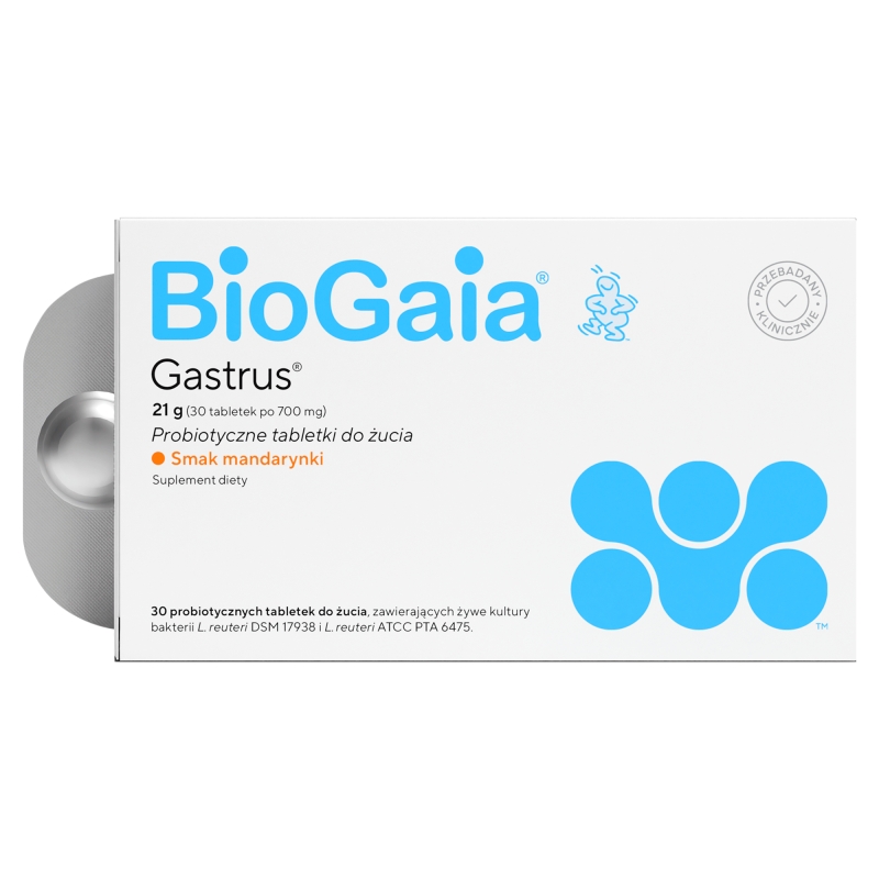 BioGaia Gastrus, kapsułki o smaku mandarynki, 30 szt.