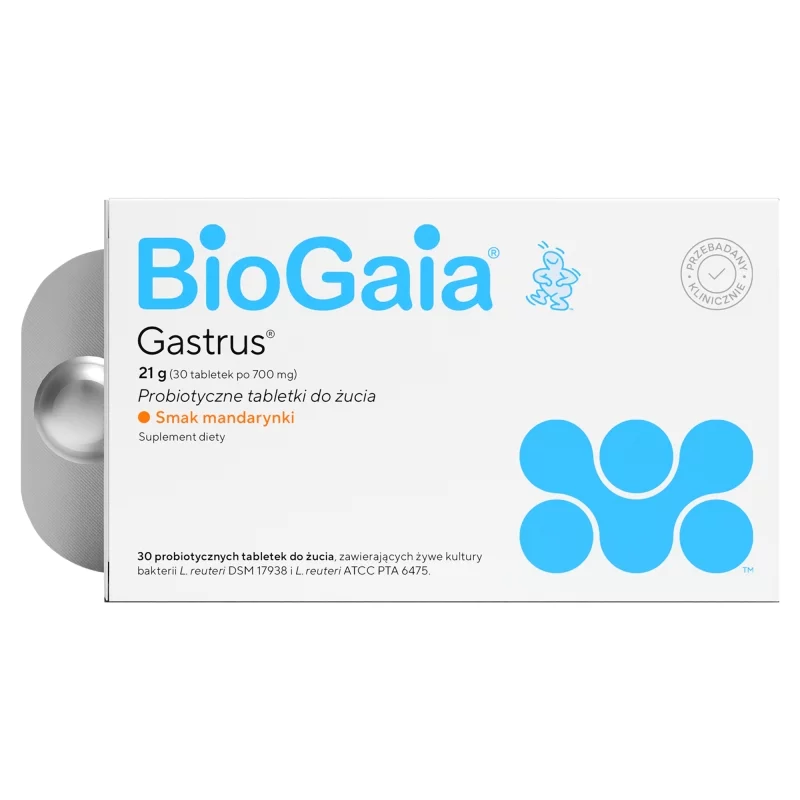 BioGaia Gastrus, kapsułki o smaku mandarynki, 30 szt.