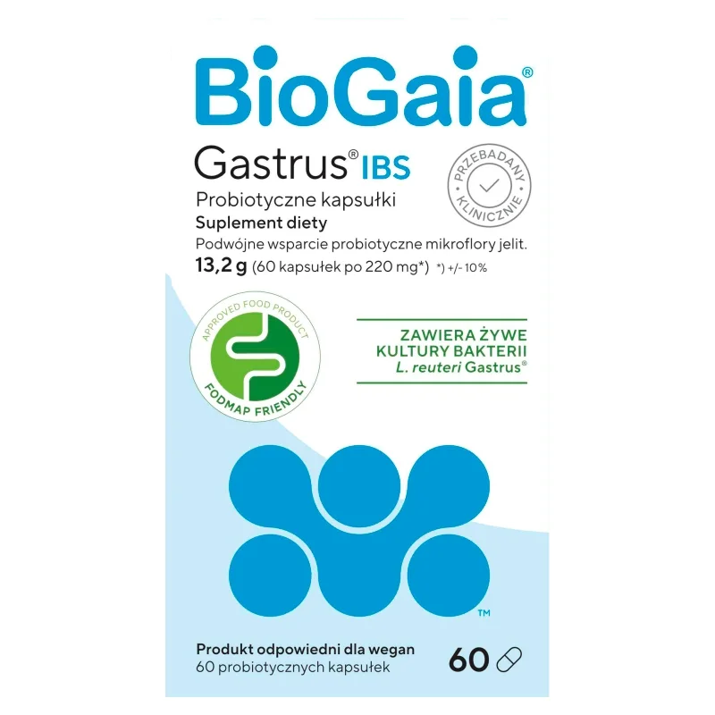 Biogaia Gastrus IBS, 60 kapsułek