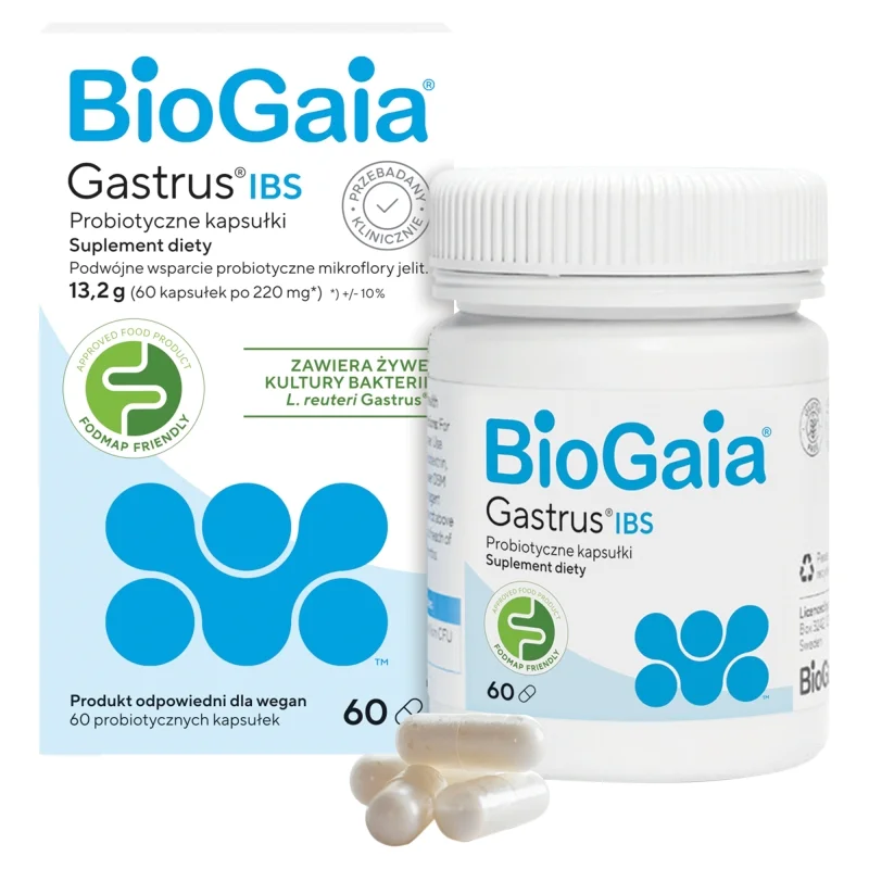 Biogaia Gastrus IBS, 60 kapsułek
