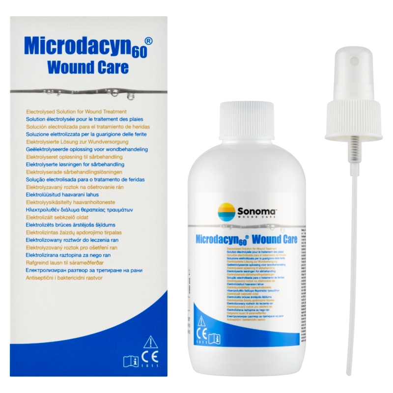 Microdacyn 60 Wound Care, roztwór na gojenie ran owrzodzeń i odleżyn , 250 ml