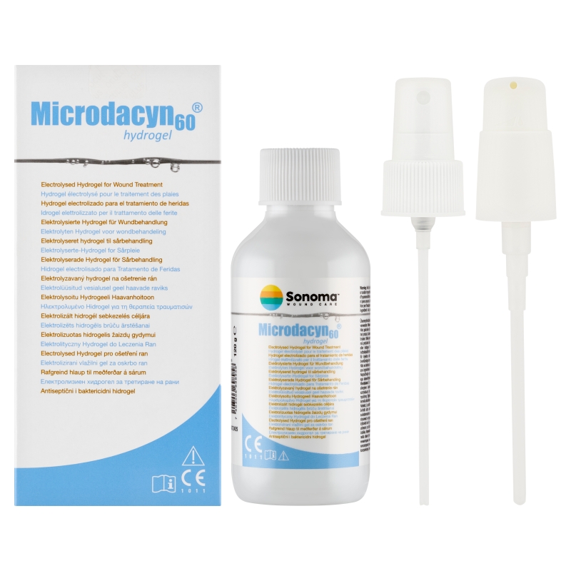 Microdacyn 60 Hydrogel, roztwór hydrożelowy nawilżający oraz oczyszczający rany, 120 g