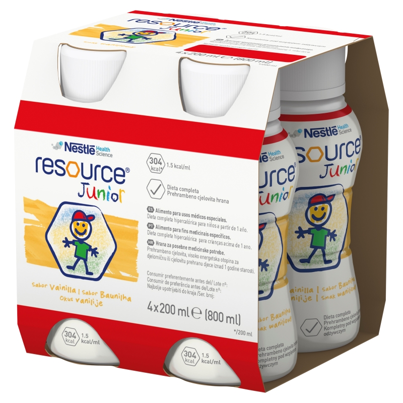 Resource Junior, waniliowy, 4 x 200 ml