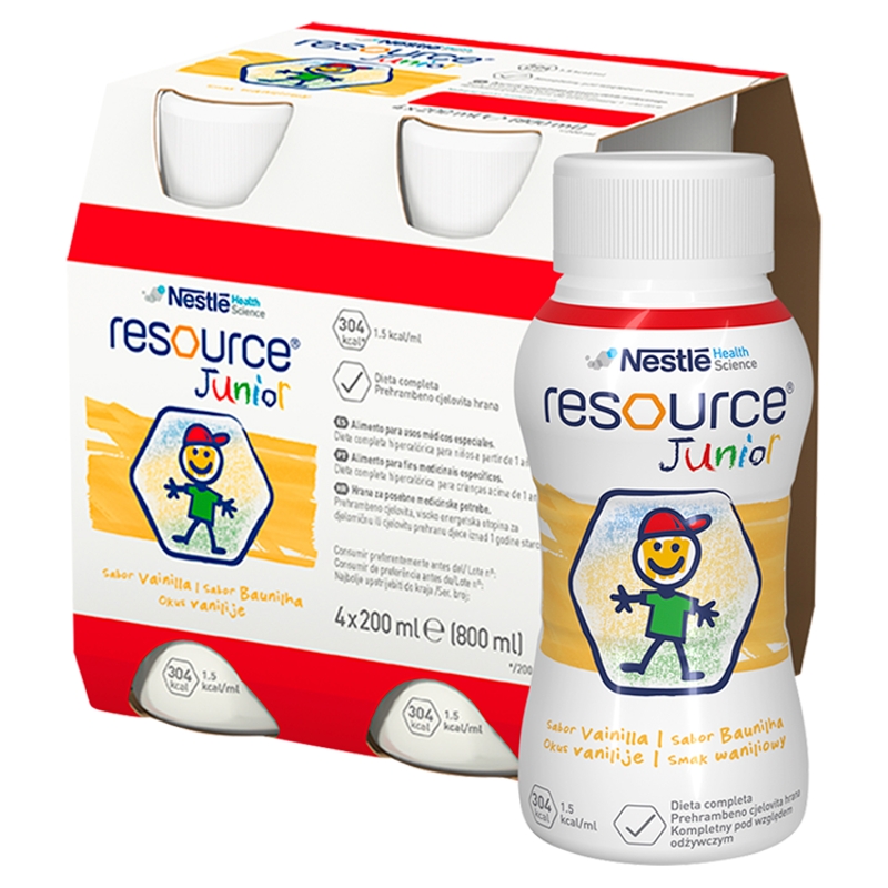 Resource Junior, waniliowy, 4 x 200 ml