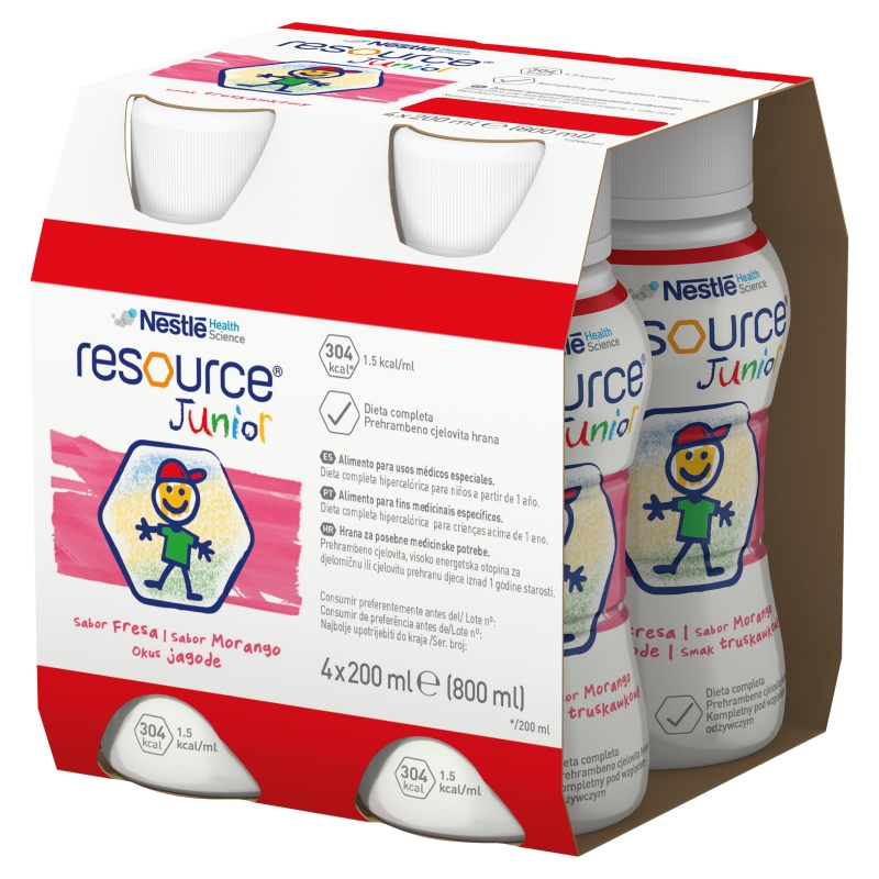 Resource Junior , płyn odżywczy dla dzieci powyżej 1 roku życia, 4 x 200 ml