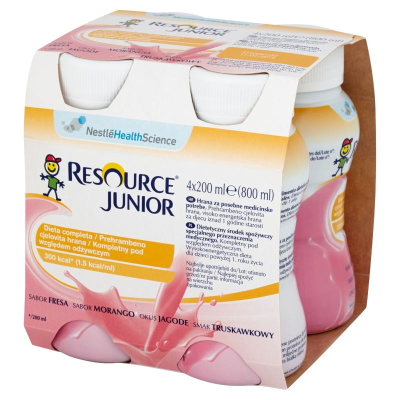 Resource Junior , płyn odżywczy dla dzieci powyżej 1 roku życia, 4 x 200 ml