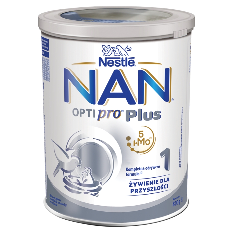NAN OptiPro Plus 1, mleko modyfikowane początkowe w proszku dla niemowląt od urodzenia, 800 g