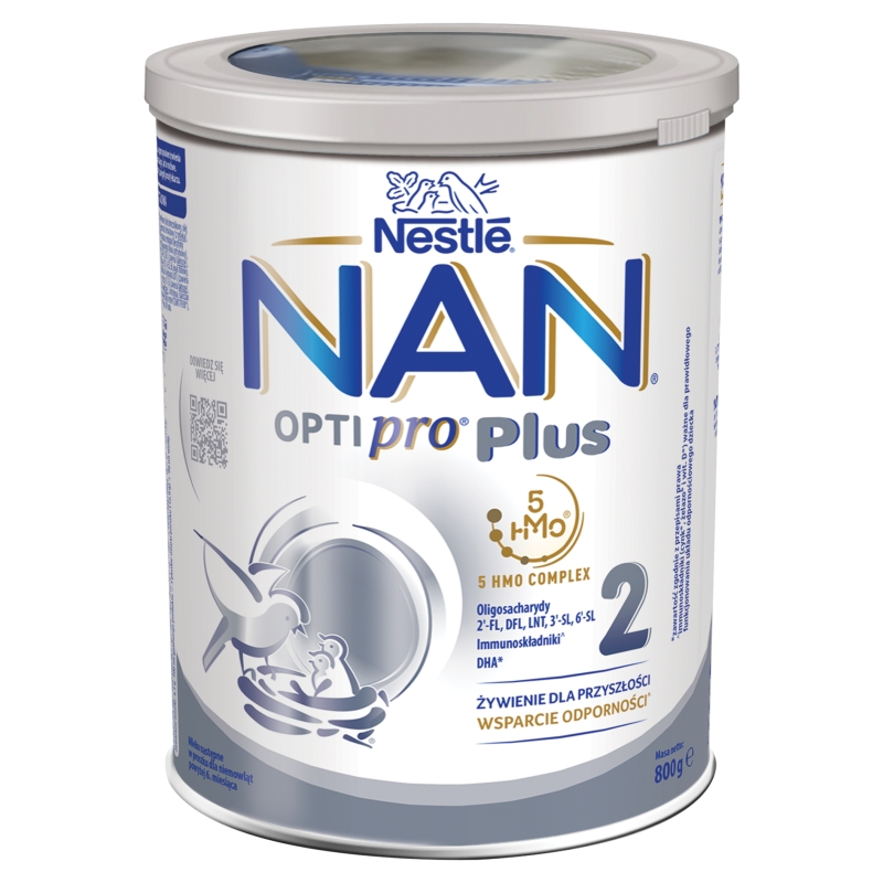 NAN OptiPro Plus 2, mleko modyfikowane w proszku dla niemowląt powyżej 6 miesiąca życia, 800 g