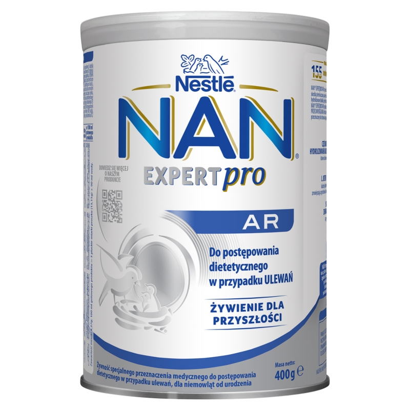 NAN Expert pro AR, mleko modyfikowane do postępowania dietetycznego dla niemowląt w przypadku ulewań, 400 g