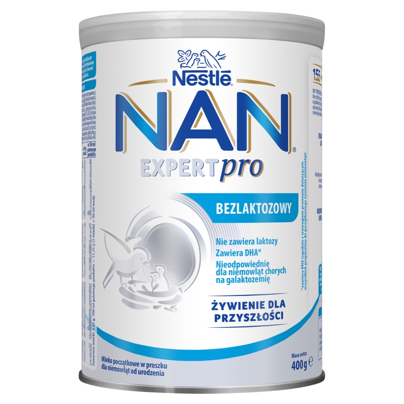 NAN Expert Pro, bezlaktozowe początkowe mleko modyfikowane, 400 g