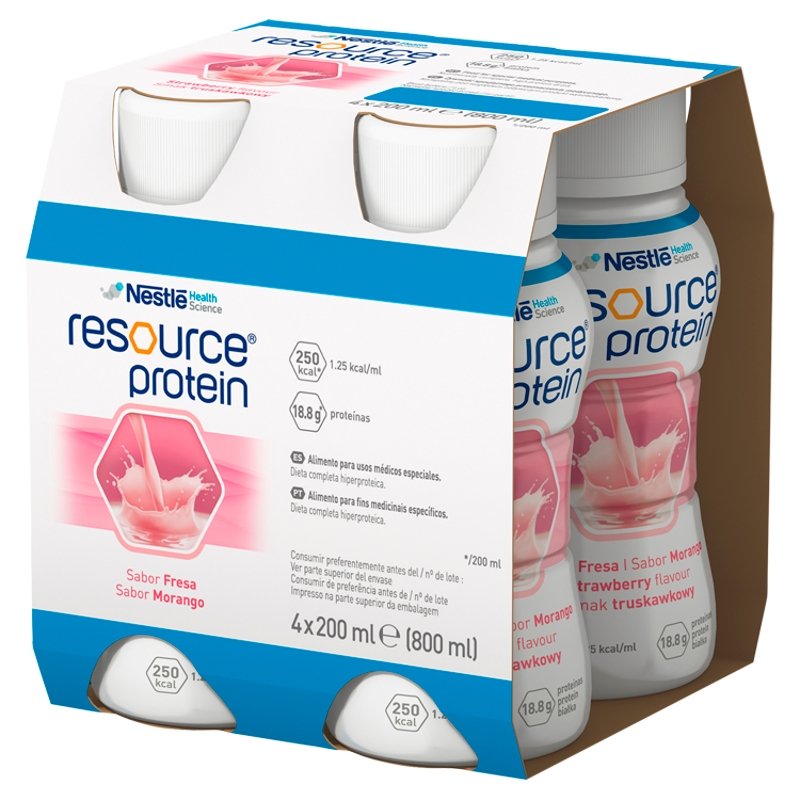 Resource Protein, truskawkowy, 4 x 200 ml