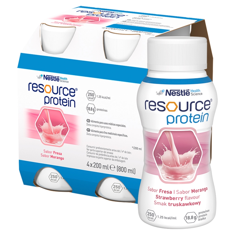 Resource Protein, truskawkowy, 4 x 200 ml