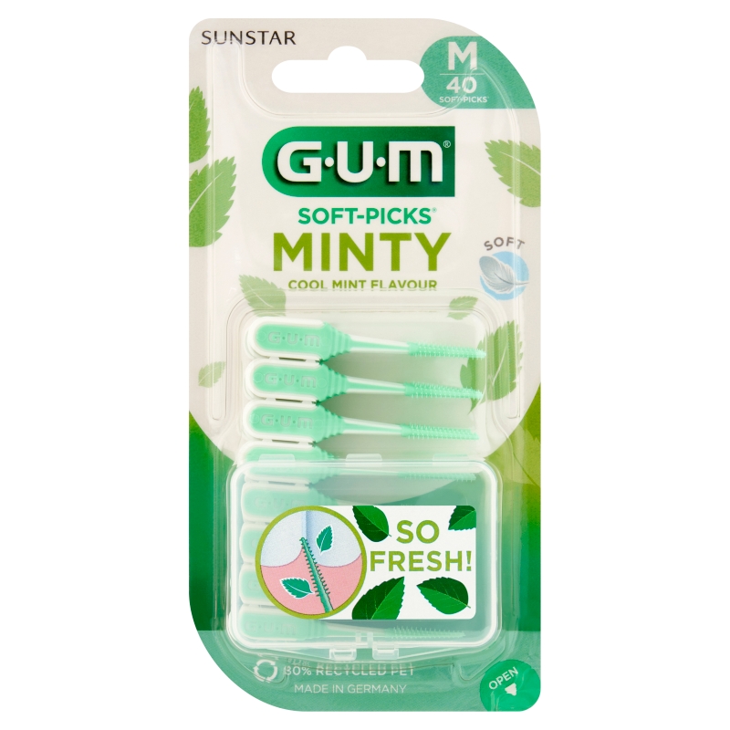 SUNSTAR GUM SOFT-PICKS Comfort flex Mint szczoteczki międzyzębowe o smaku miętowym, 40 szt.