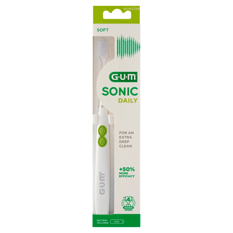 Gum Sonic Daily, szczoteczka soniczna, biała, 1 szt.