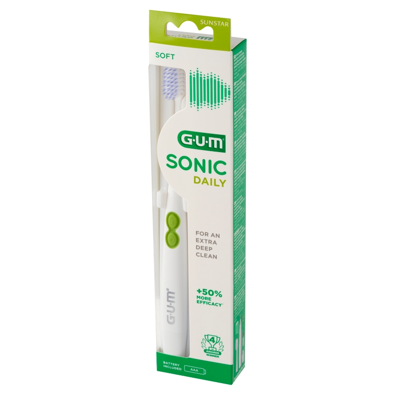 Gum Sonic Daily, szczoteczka soniczna, biała, 1 szt.
