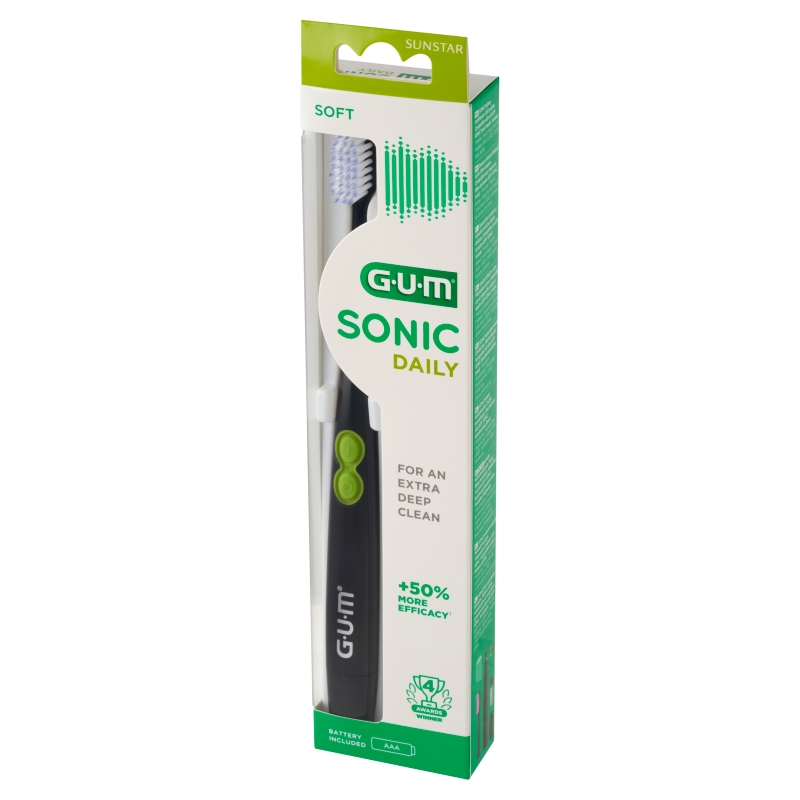Sunstar Gum Sonic Daily, szczoteczka soniczna czarna, 1 szt.