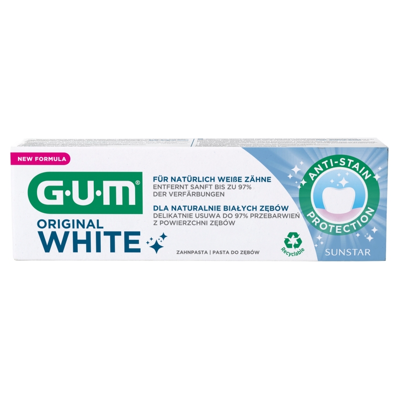 Sunstar Gum Oryginal White pasta do zębów wybielająca, 75 ml