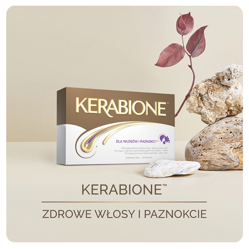 Kerabione , kapsułki ze składnikami wzmacniającymi włosy i paznokcie, 60 szt.