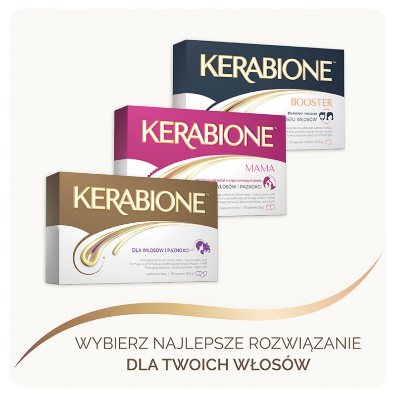 Kerabione , kapsułki ze składnikami wzmacniającymi włosy i paznokcie, 60 szt.