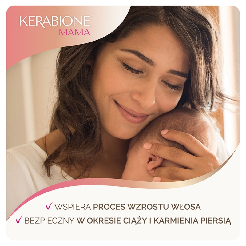Kerabione Mama, tabletki ze składnikami wzmacniającymi włosy i paznokcie dla kobiet w ciąży, 60 szt.