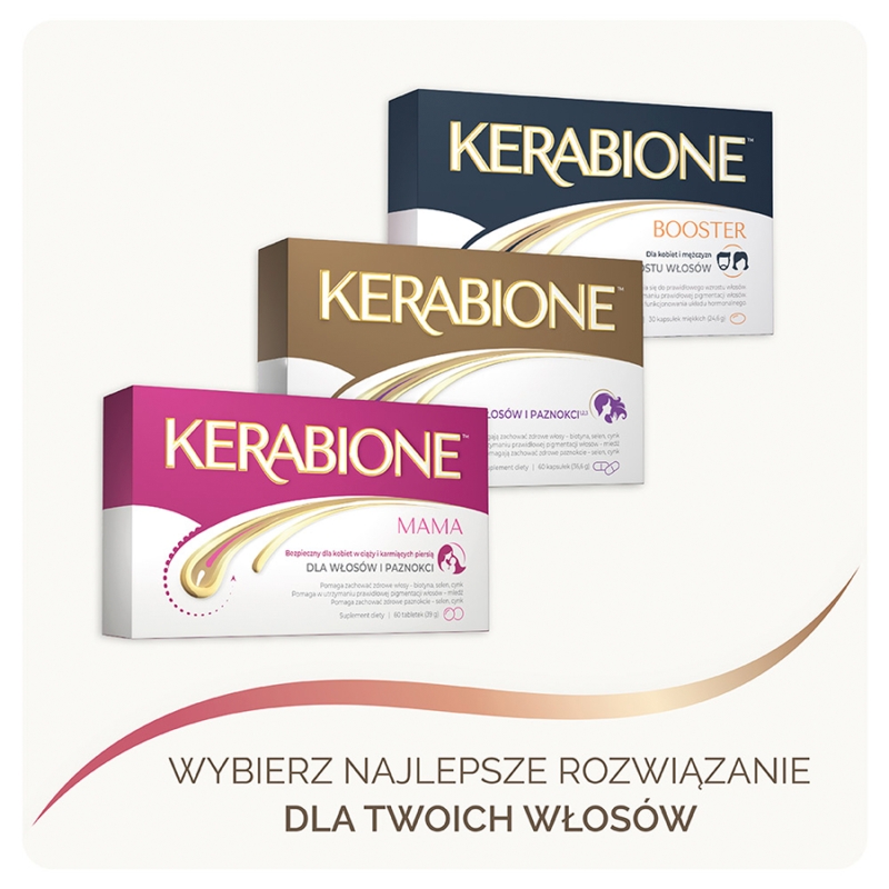 Kerabione Mama, tabletki ze składnikami wzmacniającymi włosy i paznokcie dla kobiet w ciąży, 60 szt.